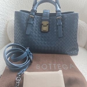 BOTTEGA VENETA Roma Intrecciato Nappa Bag Dark Teal EUC